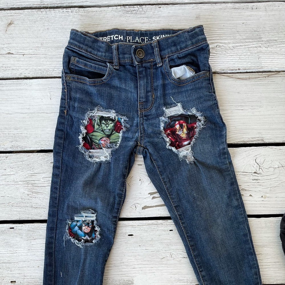 Avengers kids custom jeans birthday